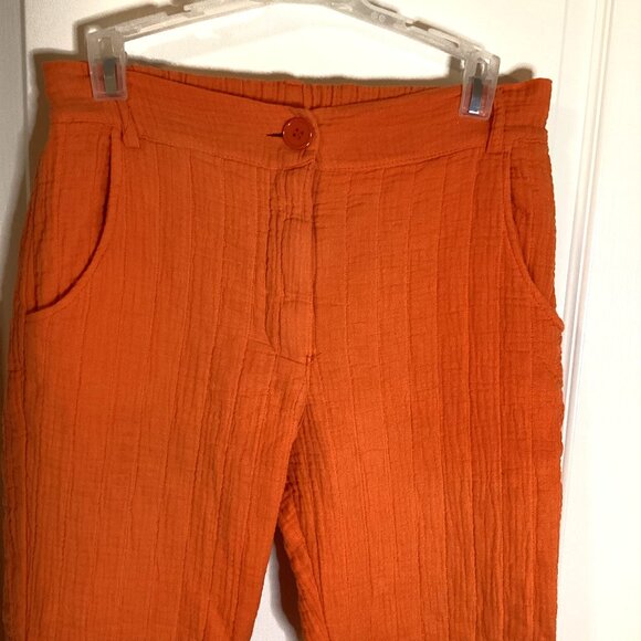 Sunny Studio Paris Women's Orange Pants Made in Italy Colorful Boho Quilted - Picture 2 of 11
